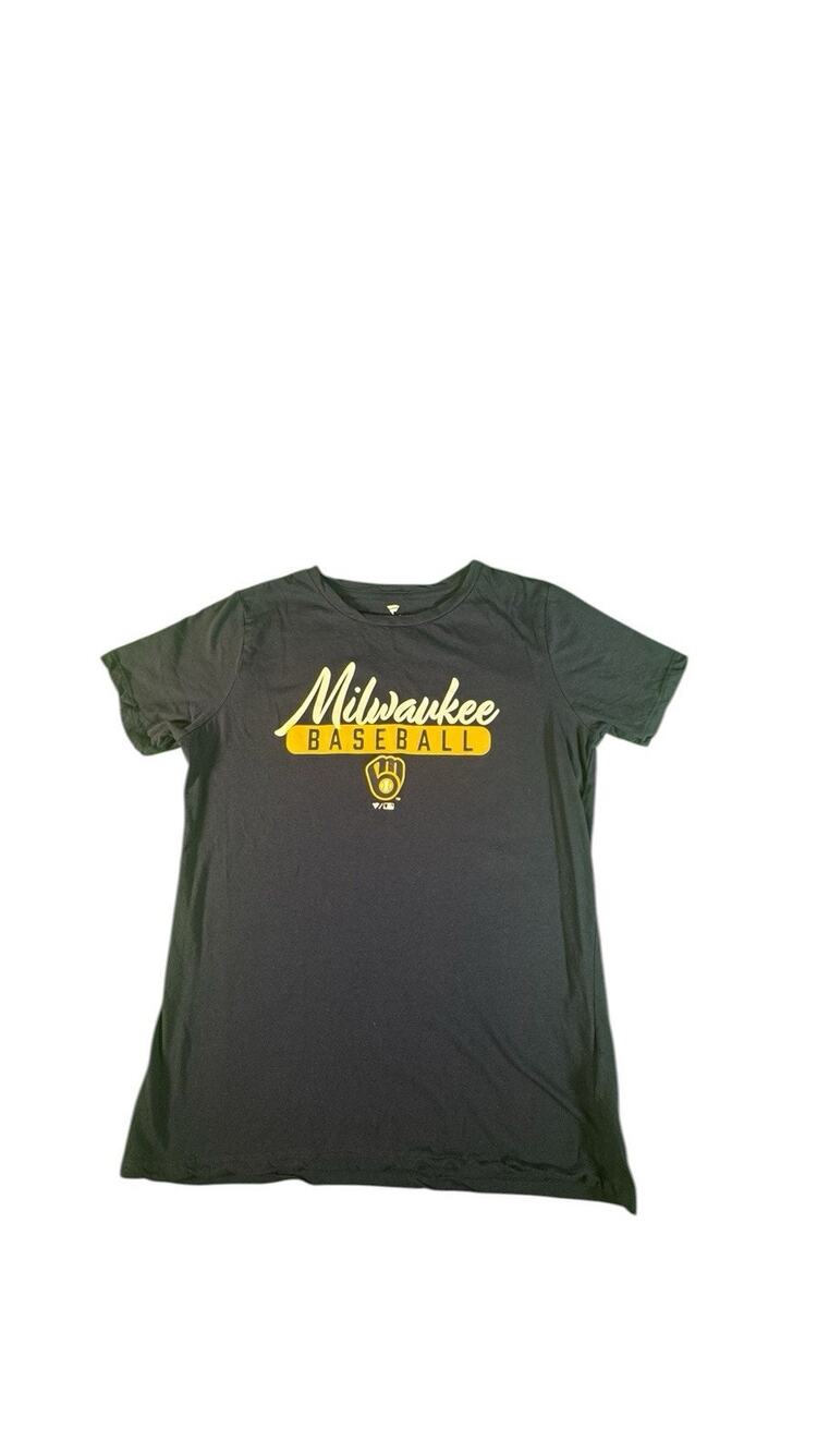 Fanatics Milwaukee Brewers Women’s Large Navy Baseball T-Shirt MLB Graphic Tee